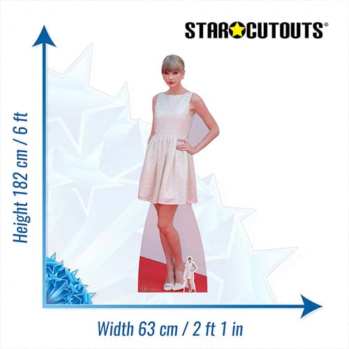Taylor White Dress Lifesize Cardboard Cutout 182cm Product Gallery Image